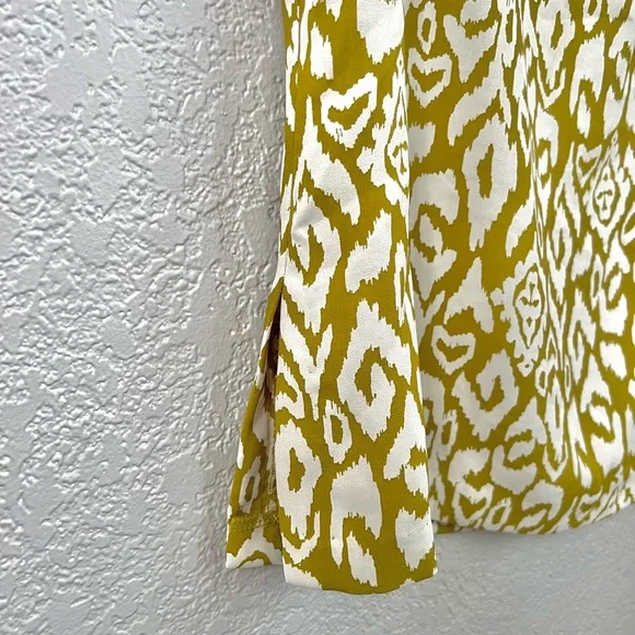 Vince Camuto Olive Green White Cowl Neck Sleeveless Casual Blouse Tops M - Picture 7 of 8